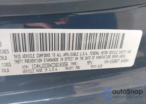 2012 Jeep Compass Limited из США, поврежденный, VIN 1C4NJDCBXCD616356